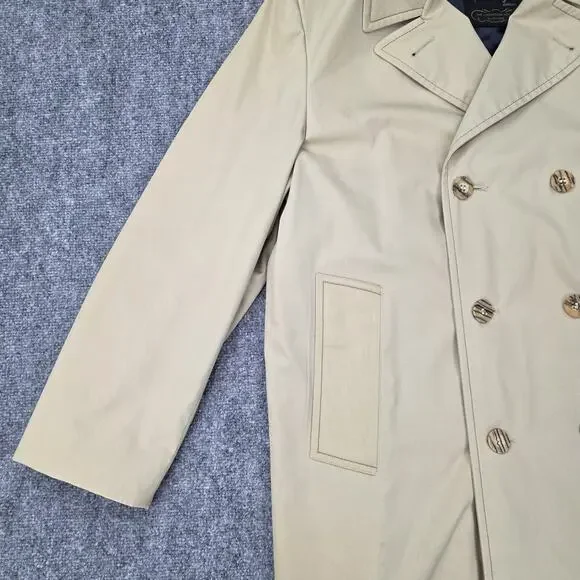 Vintage London Fog Coat Mens 40 Regular Double Breasted Wool Lined 70s Baltimore